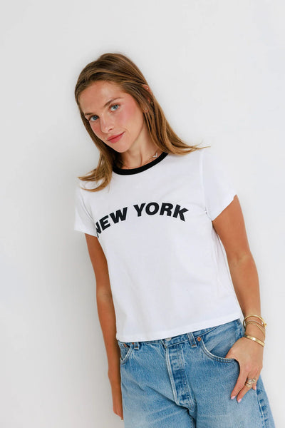 Ringer Tee - New York Black/White