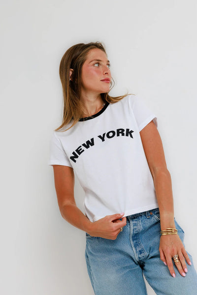 Ringer Tee - New York Black/White