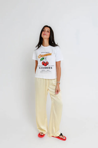 Cherry Everyday Tee - White