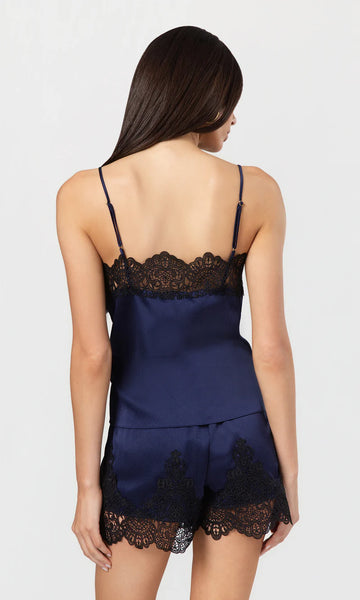 Alisa Lace Combo Satin Cami - French Navy/Black