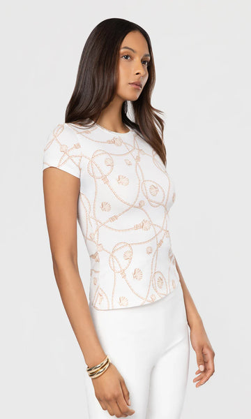 Eva Rope Top - Seashell Rope White/Gold