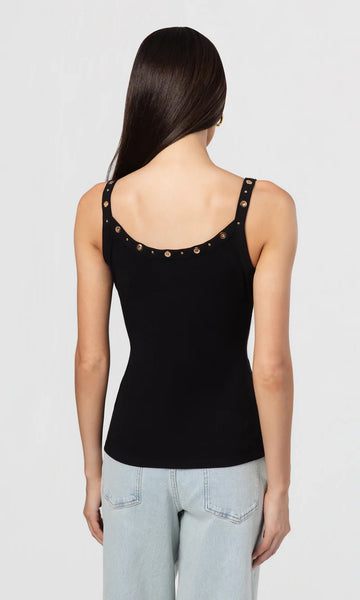 Iris Grommet Tank Top - Black
