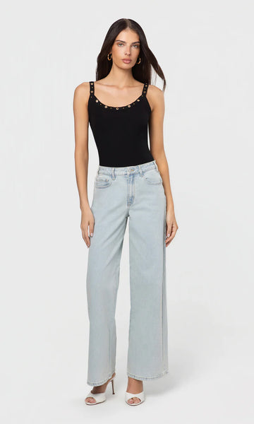 Iris Grommet Tank Top - Black