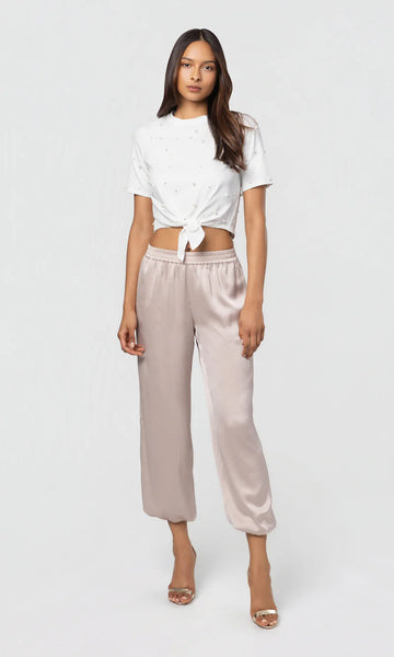 Miles Pearl Tie Top - White/Pearl
