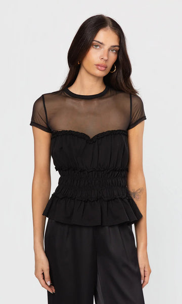 Sigrid Mesh Combo Top - Black