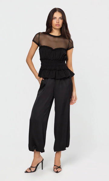Sigrid Mesh Combo Top - Black