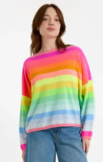 Stripe Up Crewneck - Rainbow Stripes