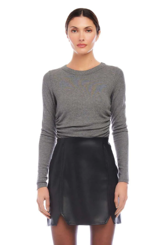 Side Shirred Top - Charcoal