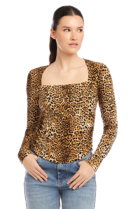 Cady Side Shirred Top - Leopard