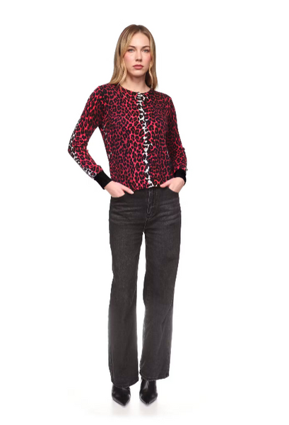 Lisa Leopard Cardi - Red Leopard