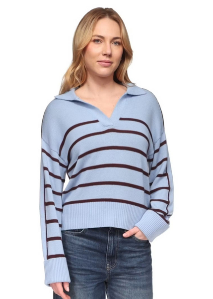 Links Stripe Polo - Skyline