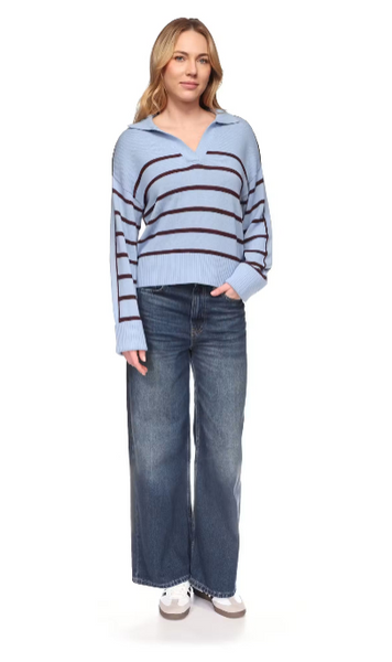 Links Stripe Polo - Skyline