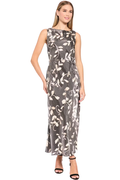Shimmer Sleeveless Maxi Dress - Black/Tan