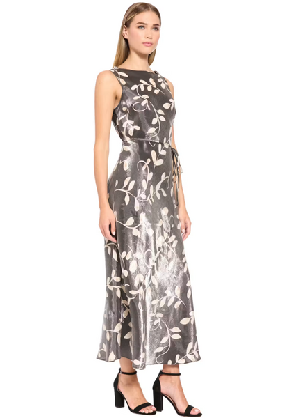 Shimmer Sleeveless Maxi Dress - Black/Tan