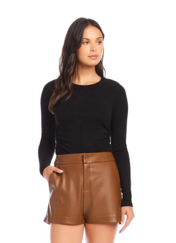 Side Shirred Top - Black