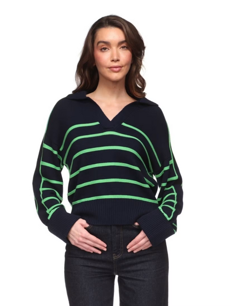 Links Stripe Polo - Patriot Navy