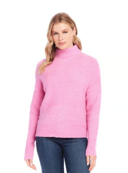 Mock Neck Sweater - Peony