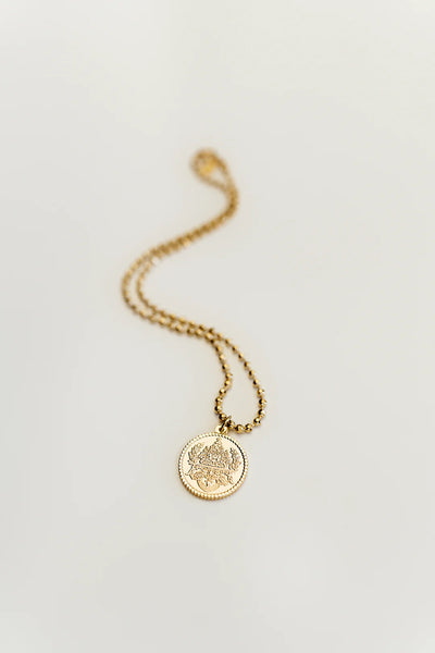 Rowan Double Sided Coin Necklace - Gold
