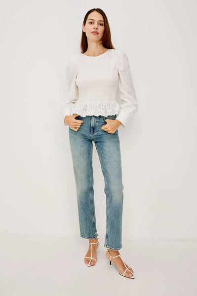 Tabi Top - White Embroidery