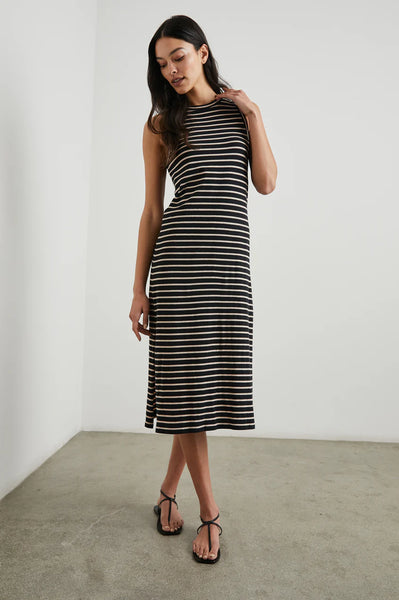 Tank Dress - Black Ivory Stripe