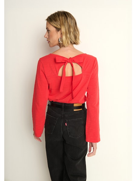 Tavin Tie Back Top - Poinsettia