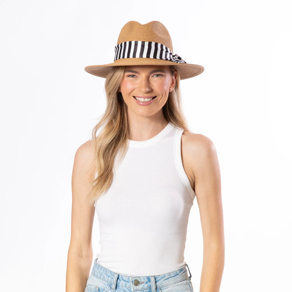 Gidget Ultrabraid Fedora - Black/White