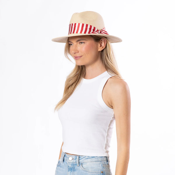 Gidget Ultrabraid Fedora - Red/White
