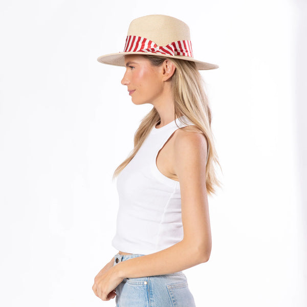 Gidget Ultrabraid Fedora - Red/White