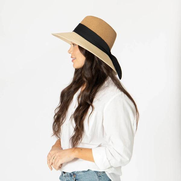 Paola Two Tone Fedora - Natural