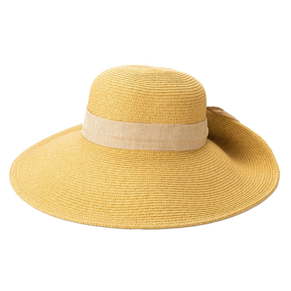 Fold Back Bow Sun Hat - Linen