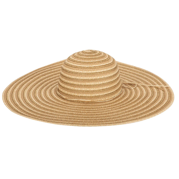 Gold Lurex Floppy Hat - Natural/Gold
