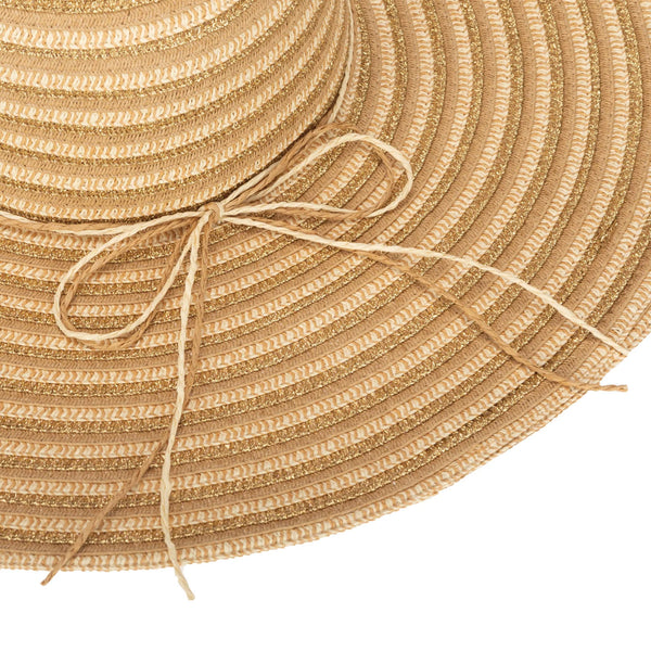 Gold Lurex Floppy Hat - Natural/Gold