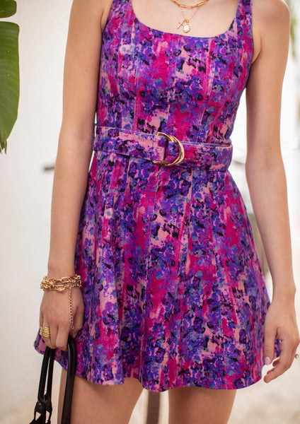 Eden Denim Print Mini Dress - Primavera