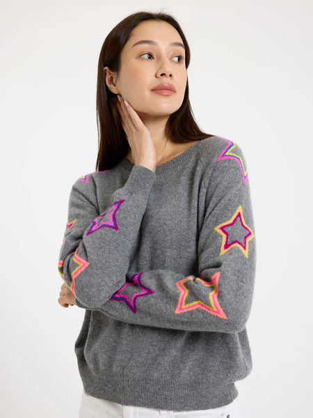 Pop Star Sleeve Crewneck - Mid Grey