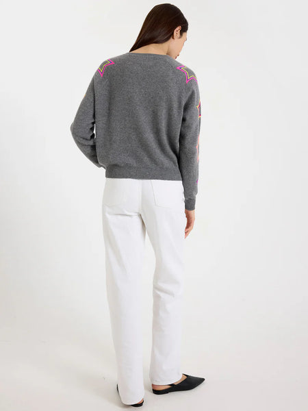 Pop Star Sleeve Crewneck - Mid Grey