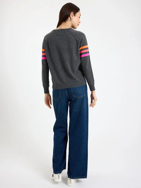Annie Stripe Crewneck - Derby Grey