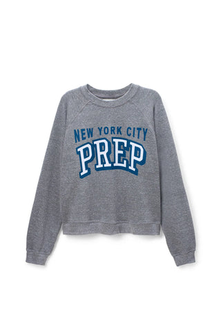 NYC Prep Raglan Crew - Heather Grey