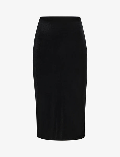 Velvet Midi Skirt - Black