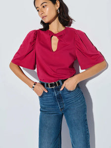 Vivienne Front Twist Top - Raspberry Jam