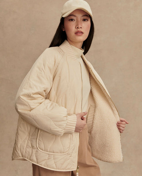 Serina Reversible Quilt Jacket - Sandshell