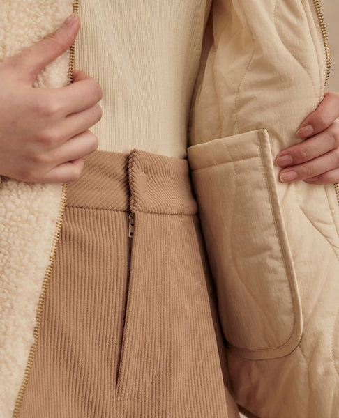 Serina Reversible Quilt Jacket - Sandshell