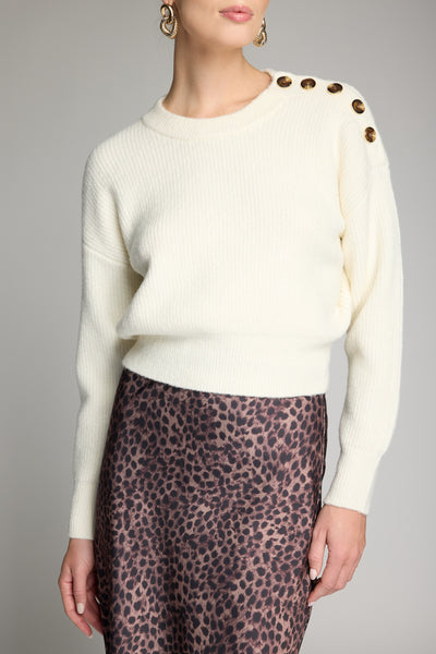 Fiora Button Sweater - Cream