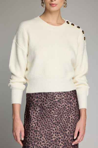Fiora Button Sweater - Cream