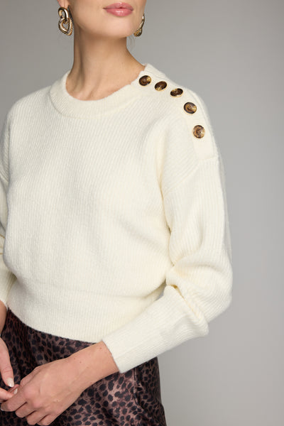 Fiora Button Sweater - Cream