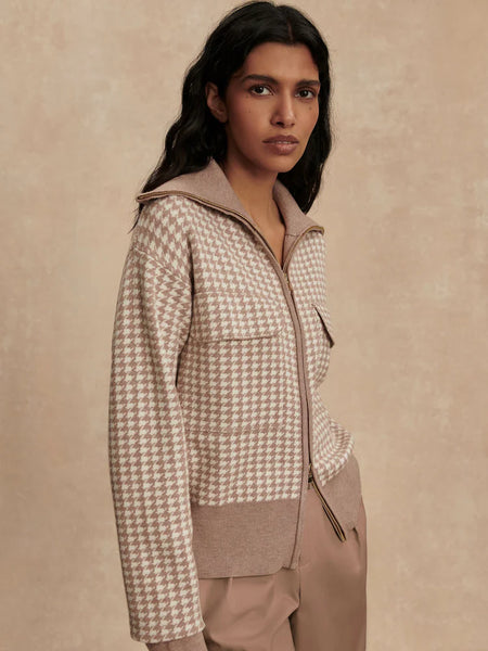 Ablett Jacquard Knit Jacket - Taupe