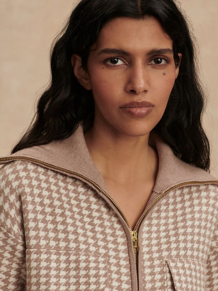 Ablett Jacquard Knit Jacket - Taupe