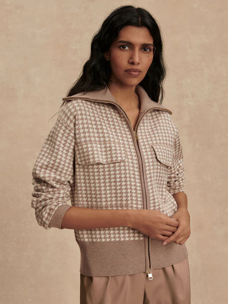 Ablett Jacquard Knit Jacket - Taupe