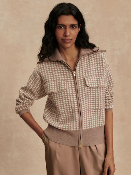 Ablett Jacquard Knit Jacket - Taupe