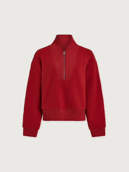 Mumford Half Zip Fleece - Washed Red