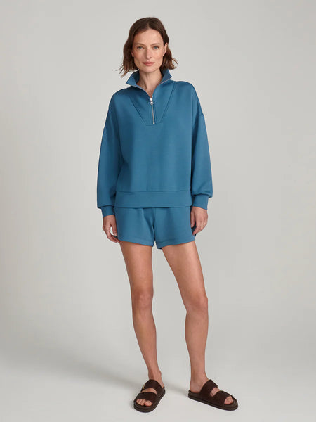 Hawley Half Zip Sweat - Mallard Blue
